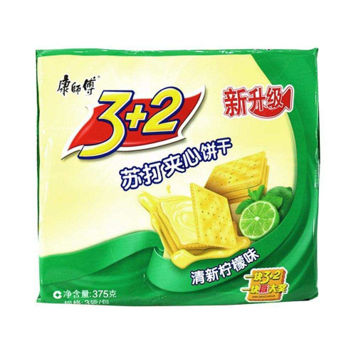康师傅3+2苏打夹心饼 - 清新柠檬 
