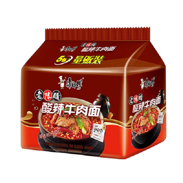 经典老陈醋酸辣牛肉面5连包